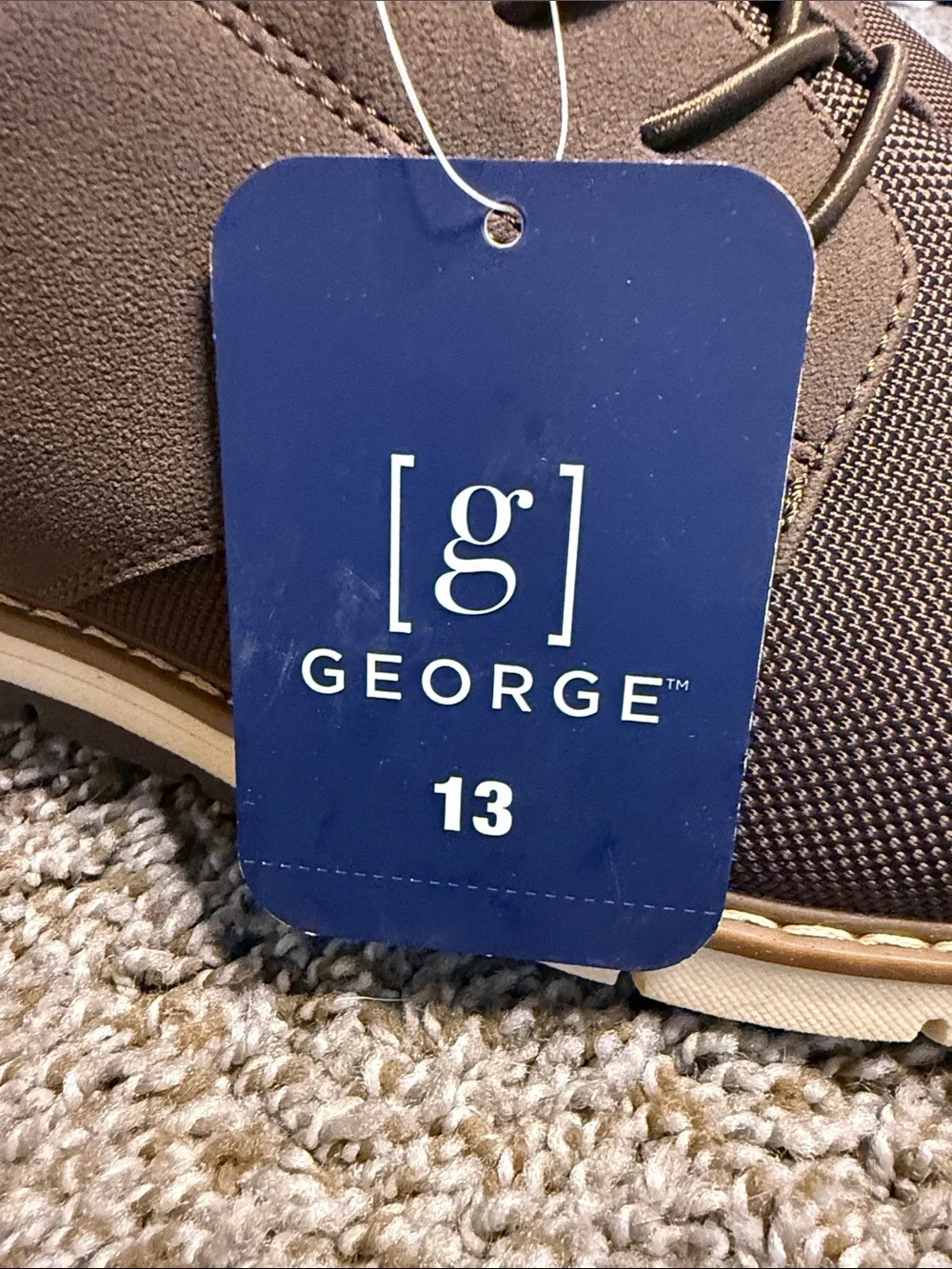George Brown Textured Slip-On Lace-Up Casual Shoes with Cream Sole